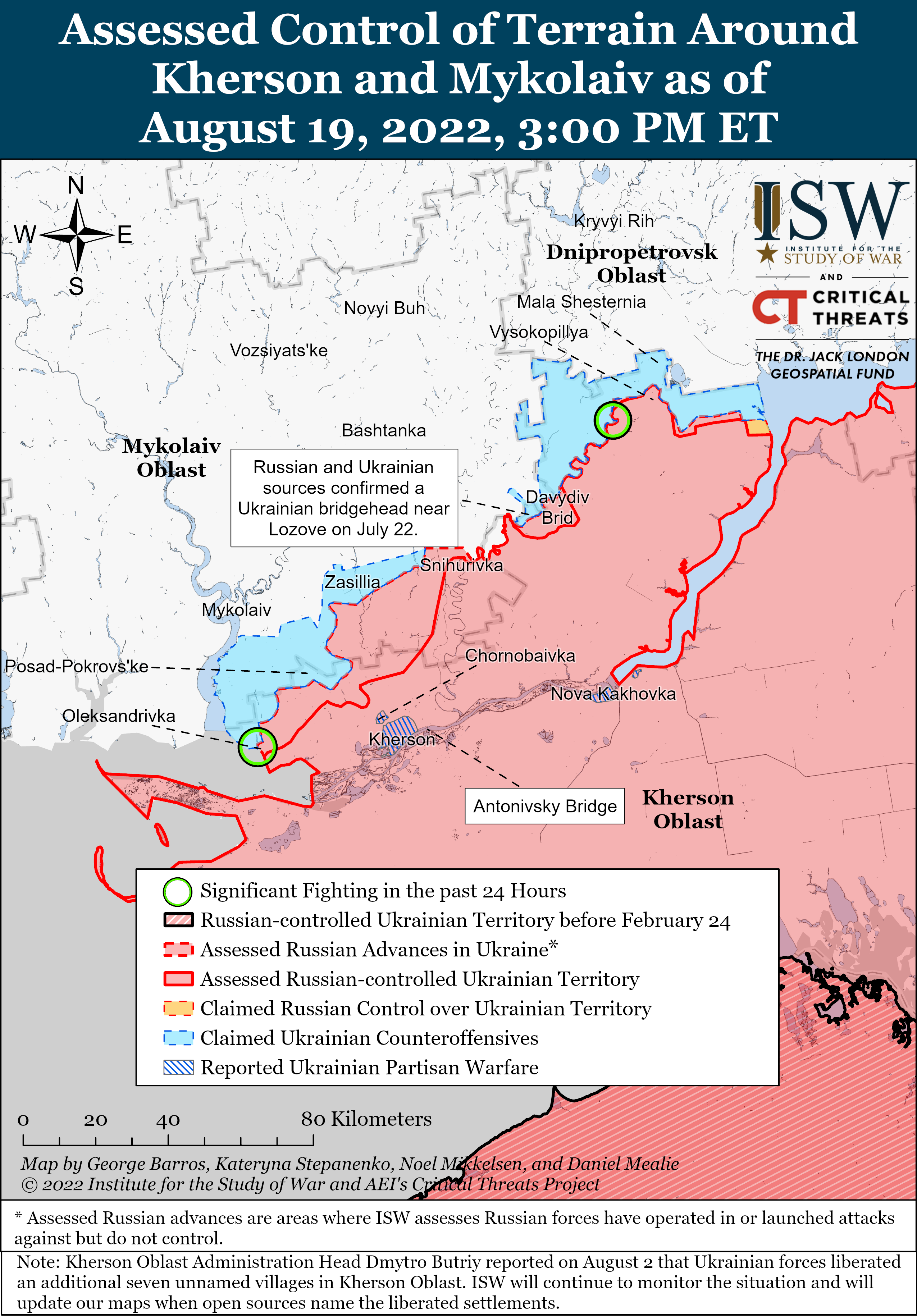 Wie ist der aktuelle Stand (19.08.22) der russischen Truppen in der Ukraine?